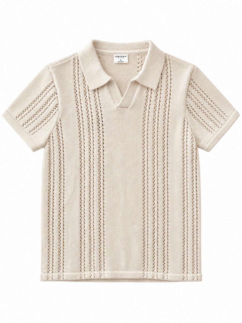 PacSun Cream Short-Sleeve Knit Polo • BRAND NEW WITHOUT TAGS